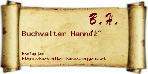 Buchvalter Hannó névjegykártya